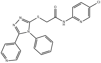 N-(5-chloro-2-pyridinyl)-2-{[4-phenyl-5-(4-pyridinyl)-4H-1,2,4-triazol-3-yl]sulfanyl}acetamide Structural