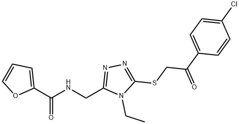N-[(5-{[2-(4-chlorophenyl)-2-oxoethyl]sulfanyl}-4-ethyl-4H-1,2,4-triazol-3-yl)methyl]furan-2-carboxamide Structural