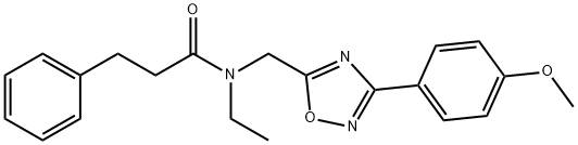 N-ethyl-N-{[3-(4-methoxyphenyl)-1,2,4-oxadiazol-5-yl]methyl}-3-phenylpropanamide Structural
