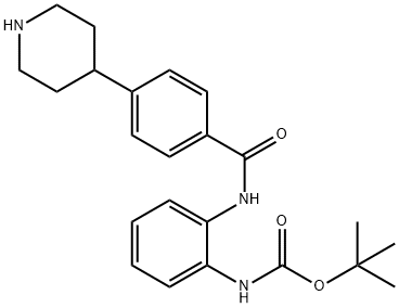 tert-butyl 2-[(4-piperidin-4-ylbenzoyl)amino]phenylcarbamate Structural