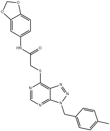 N-(benzo[d][1,3]dioxol-5-yl)-2-((3-(4-methylbenzyl)-3H-[1,2,3]triazolo[4,5-d]pyrimidin-7-yl)thio)acetamide Structural