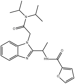 N-[1-[1-[2-[di(propan-2-yl)amino]-2-oxoethyl]benzimidazol-2-yl]ethyl]furan-2-carboxamide Structural