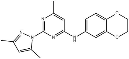 N-(2,3-dihydro-1,4-benzodioxin-6-yl)-2-(3,5-dimethylpyrazol-1-yl)-6-methylpyrimidin-4-amine Structural