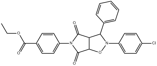 ethyl 4-(2-(4-chlorophenyl)-4,6-dioxo-3-phenylhexahydro-5H-pyrrolo[3,4-d]isoxazol-5-yl)benzoate Structural