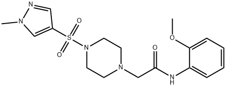 N-(2-methoxyphenyl)-2-{4-[(1-methyl-1H-pyrazol-4-yl)sulfonyl]piperazin-1-yl}acetamide Structural