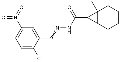 N'-[(E)-(2-chloro-5-nitrophenyl)methylidene]-1-methylbicyclo[4.1.0]heptane-7-carbohydrazide Structural