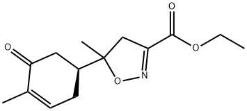 ethyl 5-methyl-5-[(1S)-4-methyl-5-oxo-cyclohex-3-en-1-yl]-4H-isoxazole-3-carboxylate Structural