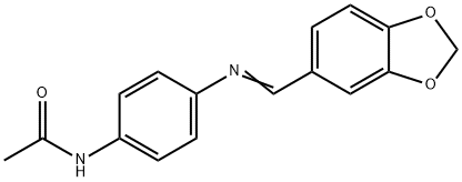 N-{4-[(1,3-benzodioxol-5-ylmethylene)amino]phenyl}acetamide Structural