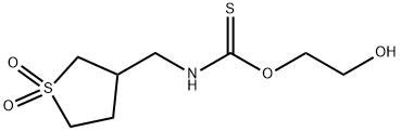 O-(2-hydroxyethyl) [(1,1-dioxidotetrahydro-3-thienyl)methyl]thiocarbamate Structural