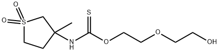 O-[2-(2-hydroxyethoxy)ethyl] (3-methyl-1,1-dioxidotetrahydro-3-thienyl)thiocarbamate Structural