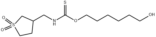 O-(6-hydroxyhexyl) [(1,1-dioxidotetrahydro-3-thienyl)methyl]thiocarbamate Structural