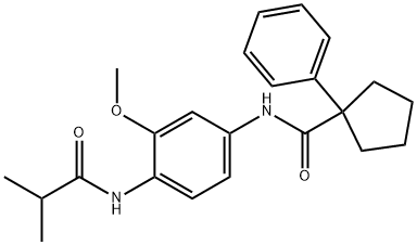 N-[3-methoxy-4-(2-methylpropanoylamino)phenyl]-1-phenylcyclopentane-1-carboxamide Structural
