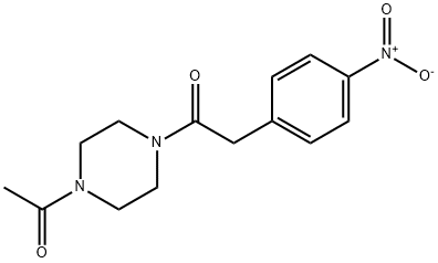Ethanone, 1-(4-acetyl-1-piperazinyl)-2-(4-nitrophenyl)- Structural