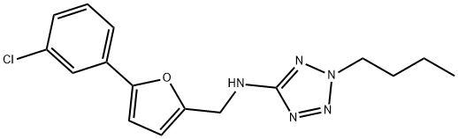 N-(2-butyl-2H-tetraazol-5-yl)-N-{[5-(3-chlorophenyl)-2-furyl]methyl}amine Structural