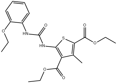 diethyl 5-{[(2-ethoxyanilino)carbonyl]amino}-3-methyl-2,4-thiophenedicarboxylate Structural