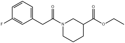 ethyl 1-[(3-fluorophenyl)acetyl]-3-piperidinecarboxylate Structural