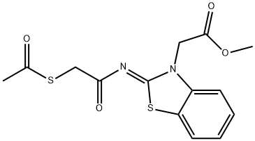 methyl (Z)-2-(2-((2-(acetylthio)acetyl)imino)benzo[d]thiazol-3(2H)-yl)acetate Structural