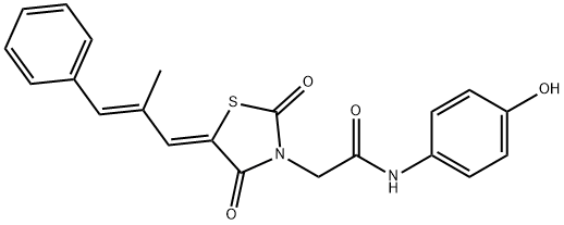N-(4-hydroxyphenyl)-2-((Z)-5-((E)-2-methyl-3-phenylallylidene)-2,4-dioxothiazolidin-3-yl)acetamide Structural
