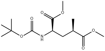 dimethyl(2R,4R)-2-((tert-butoxycarbonyl)amino)-4-methylpentanedioate Structural