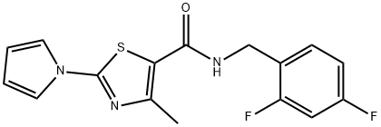 N-(2,4-difluorobenzyl)-4-methyl-2-(1H-pyrrol-1-yl)-1,3-thiazole-5-carboxamide Structural