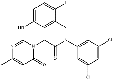 N-(3,5-dichlorophenyl)-2-{2-[(4-fluoro-3-methylphenyl)amino]-4-methyl-6-oxopyrimidin-1(6H)-yl}acetamide Structural