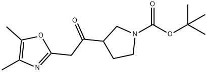 tert-butyl 3-(2-(4,5-dimethyloxazol-2-yl)acetyl)pyrrolidine-1-carboxylate Structural