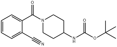 tert-Butyl 1-(2-cyanobenzoyl)piperidin-4-ylcarbamate Structural