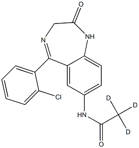 N-[5-(2-chlorophenyl)-2-oxo-1,3-dihydro-1,4-benzodiazepin-7-yl]-2,2,2-trideuterioacetamide Structural