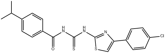 N-{[4-(4-chlorophenyl)-1,3-thiazol-2-yl]carbamothioyl}-4-(propan-2-yl)benzamide Structural
