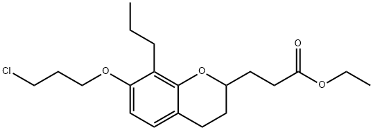 ethyl 3-(7-(3-chloropropoxy)-8-propylchroman-2-yl)propanoate Structural