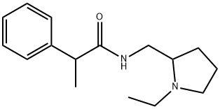 N-[(1-ethyl-2-pyrrolidinyl)methyl]-2-phenylpropanamide Structural