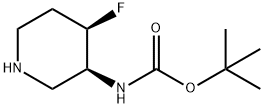 tert-butyl((3S,4R)-4-fluoropiperidin-3-yl)carbamate Structural