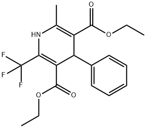 Diethyl 2-methyl-4-phenyl-6-trifluoromethyl-1,4-dihydropyridine-3,5-dicarboxylate Structural