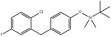 (4-(5-Iodo-2-chlorobenzyl)phenoxy)(tert-butyl)dimethylsilane Structural Picture