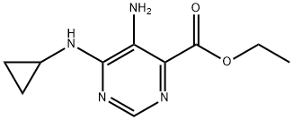 ETHYL 5-AMINO-6-(CYCLOPROPYLAMINO)PYRIMIDINE-4-CARBOXYLATE Structural