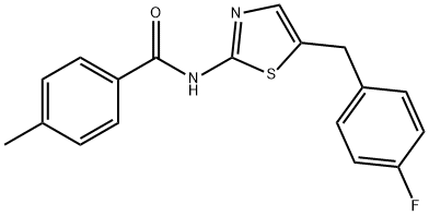 N-(5-(4-fluorobenzyl)thiazol-2-yl)-4-methylbenzamide Structural