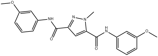 N,N'-bis(3-methoxyphenyl)-1-methyl-1H-pyrazole-3,5-dicarboxamide Structural