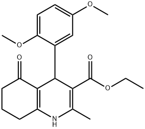 ethyl 4-(2,5-dimethoxyphenyl)-2-methyl-5-oxo-1,4,5,6,7,8-hexahydroquinoline-3-carboxylate Structural
