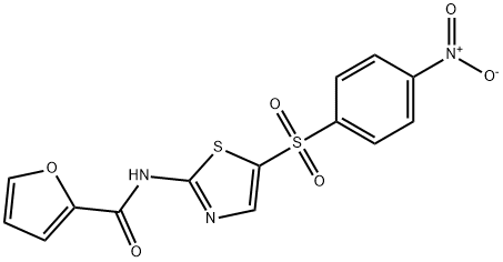 N-(5-((4-nitrophenyl)sulfonyl)thiazol-2-yl)furan-2-carboxamide Structural