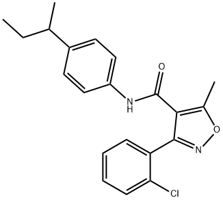 N-(4-butan-2-ylphenyl)-3-(2-chlorophenyl)-5-methyl-1,2-oxazole-4-carboxamide Structural