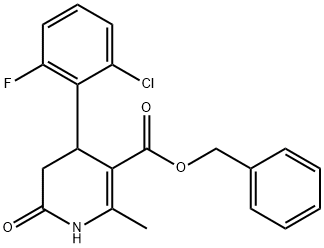 benzyl 4-(2-chloro-6-fluorophenyl)-2-methyl-6-oxo-1,4,5,6-tetrahydropyridine-3-carboxylate Structural