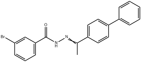 N'-[1-(4-biphenylyl)ethylidene]-3-bromobenzohydrazide Structural