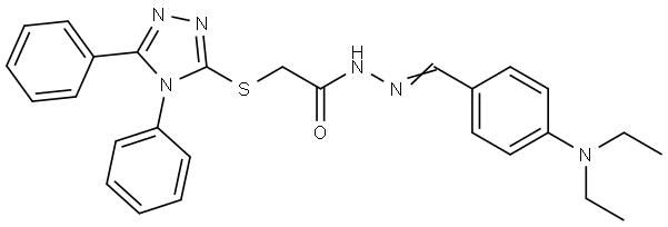 N-[(E)-[4-(diethylamino)phenyl]methylideneamino]-2-[(4,5-diphenyl-1,2,4-triazol-3-yl)sulfanyl]acetamide Structural