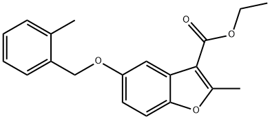 ethyl 2-methyl-5-((2-methylbenzyl)oxy)benzofuran-3-carboxylate Structural