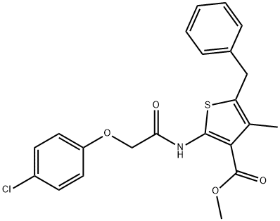methyl 5-benzyl-2-{[(4-chlorophenoxy)acetyl]amino}-4-methyl-3-thiophenecarboxylate Structural