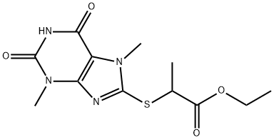 ethyl 2-((3,7-dimethyl-2,6-dioxo-2,3,6,7-tetrahydro-1H-purin-8-yl)thio)propanoate Structural