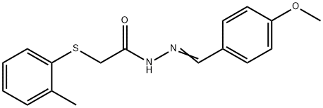 o-Tolylsulfanyl-acetic acid (4-methoxy-benzylidene)-hydrazide Structural
