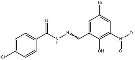 N'-[(Z)-(5-bromo-2-hydroxy-3-nitrophenyl)methylidene]-4-chlorobenzohydrazide Structural
