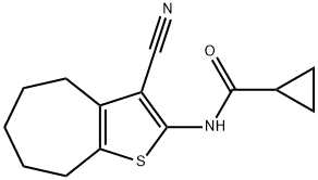 N-(3-cyano-5,6,7,8-tetrahydro-4H-cyclohepta[b]thiophen-2-yl)cyclopropanecarboxamide Structural