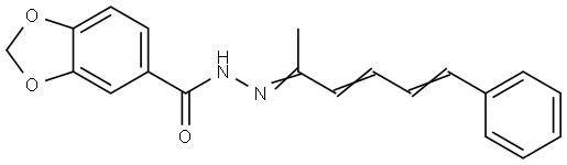 N'-[(2Z,3E,5E)-6-phenylhexa-3,5-dien-2-ylidene]-1,3-benzodioxole-5-carbohydrazide Structural